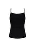 Black ribbed jersey Anna draped top