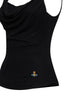Black ribbed jersey Anna draped top