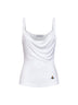 White ribbed jersey Anna draped top