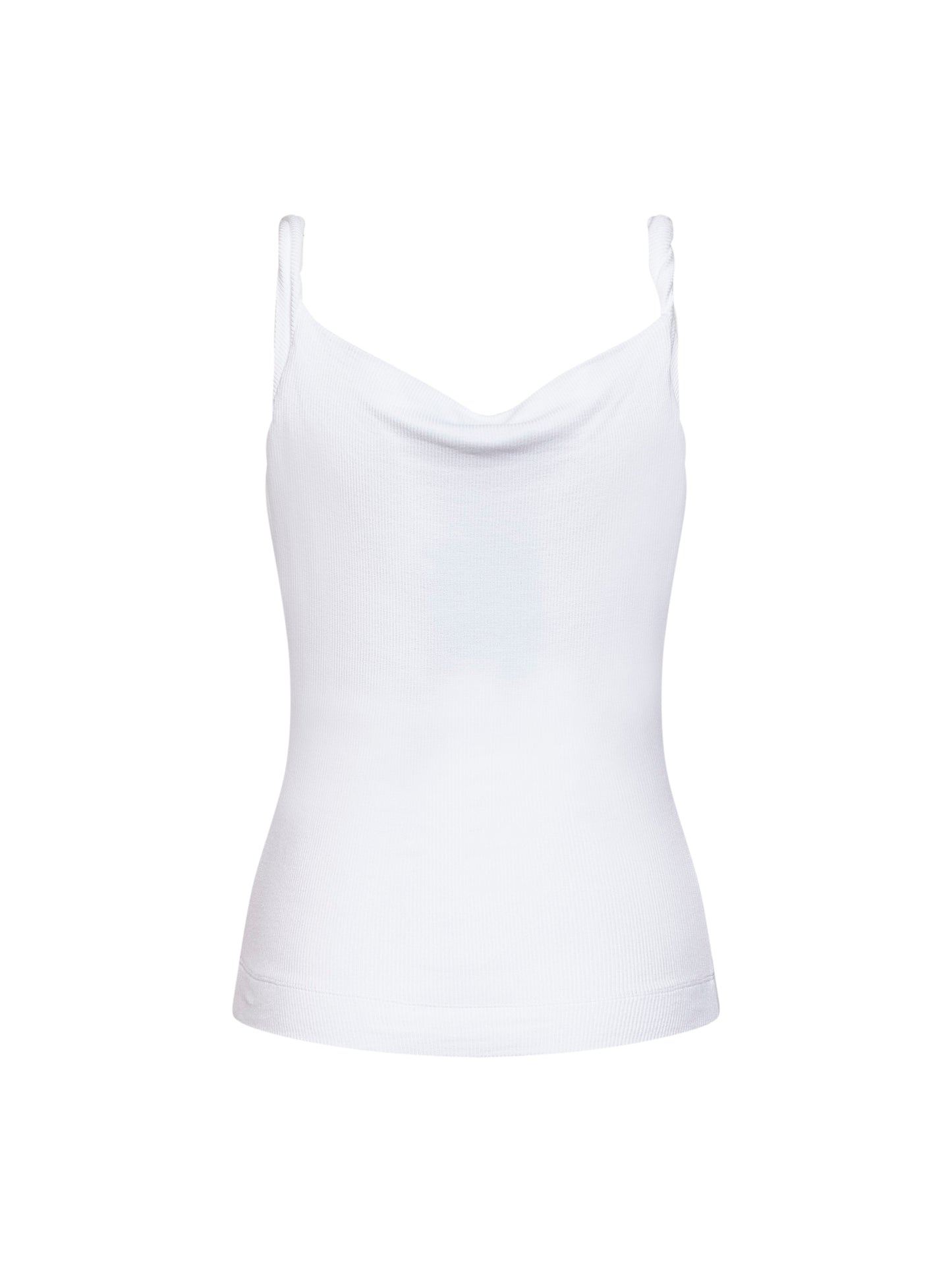 White ribbed jersey Anna draped top