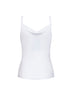 White ribbed jersey Anna draped top