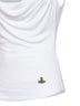 White ribbed jersey Anna draped top