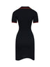 Miniabito polo asimmetrico Glory in piquet di cotone nero