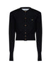 Black wool and silk knit Bea cropped cardigan