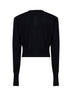 Black wool and silk knit Bea cropped cardigan