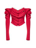 Raspberry knit Bea Corset draped cardigan