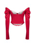 Raspberry knit Bea Corset draped cardigan