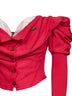 Raspberry knit Bea Corset draped cardigan