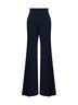 Pantaloni Wide Leg in lana vergine blu navy