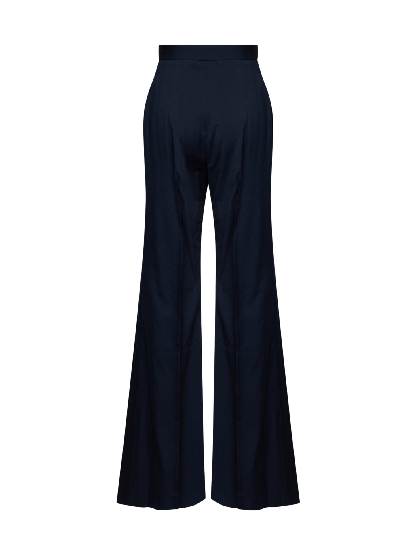 Pantaloni Wide Leg in lana vergine blu navy
