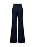 Pantaloni Wide Leg in lana vergine blu navy