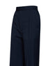 Pantaloni Wide Leg in lana vergine blu navy