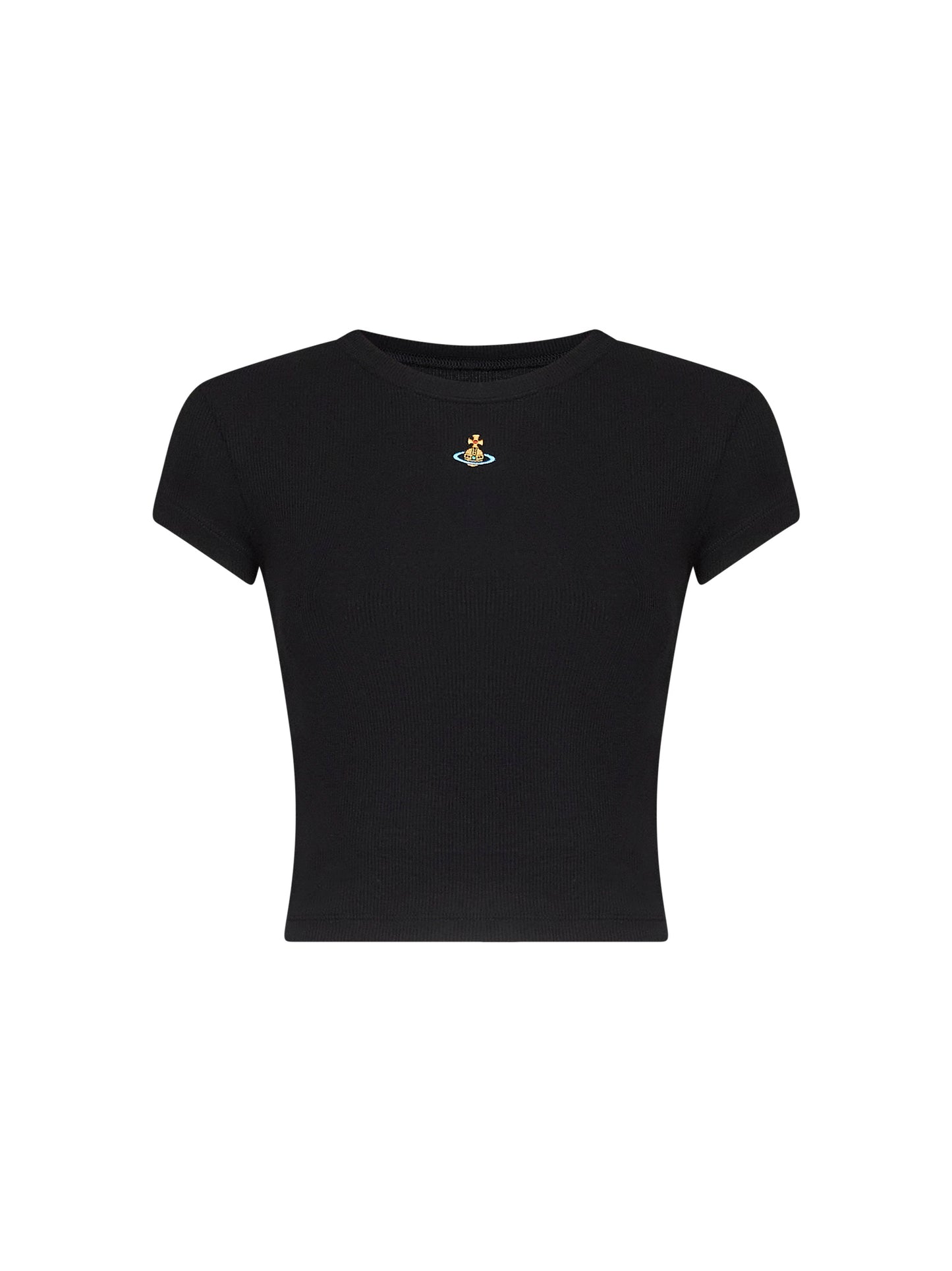 Black ribbed jersey Baby Peru cropped T-shirt