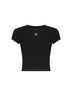 Black ribbed jersey Baby Peru cropped T-shirt
