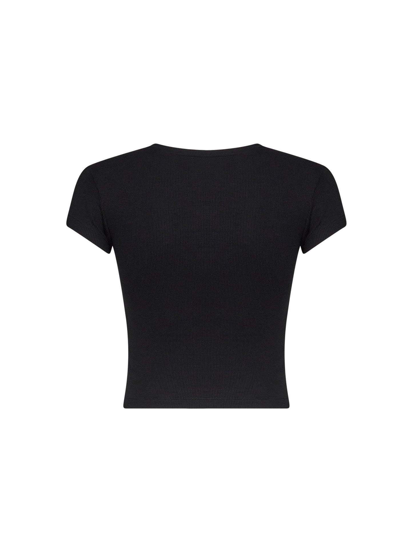 Black ribbed jersey Baby Peru cropped T-shirt