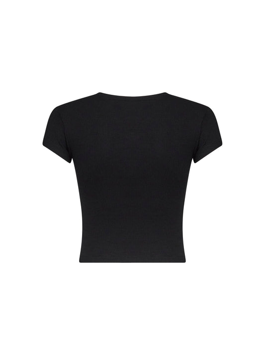 Black ribbed jersey Baby Peru cropped T-shirt