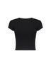 Black ribbed jersey Baby Peru cropped T-shirt