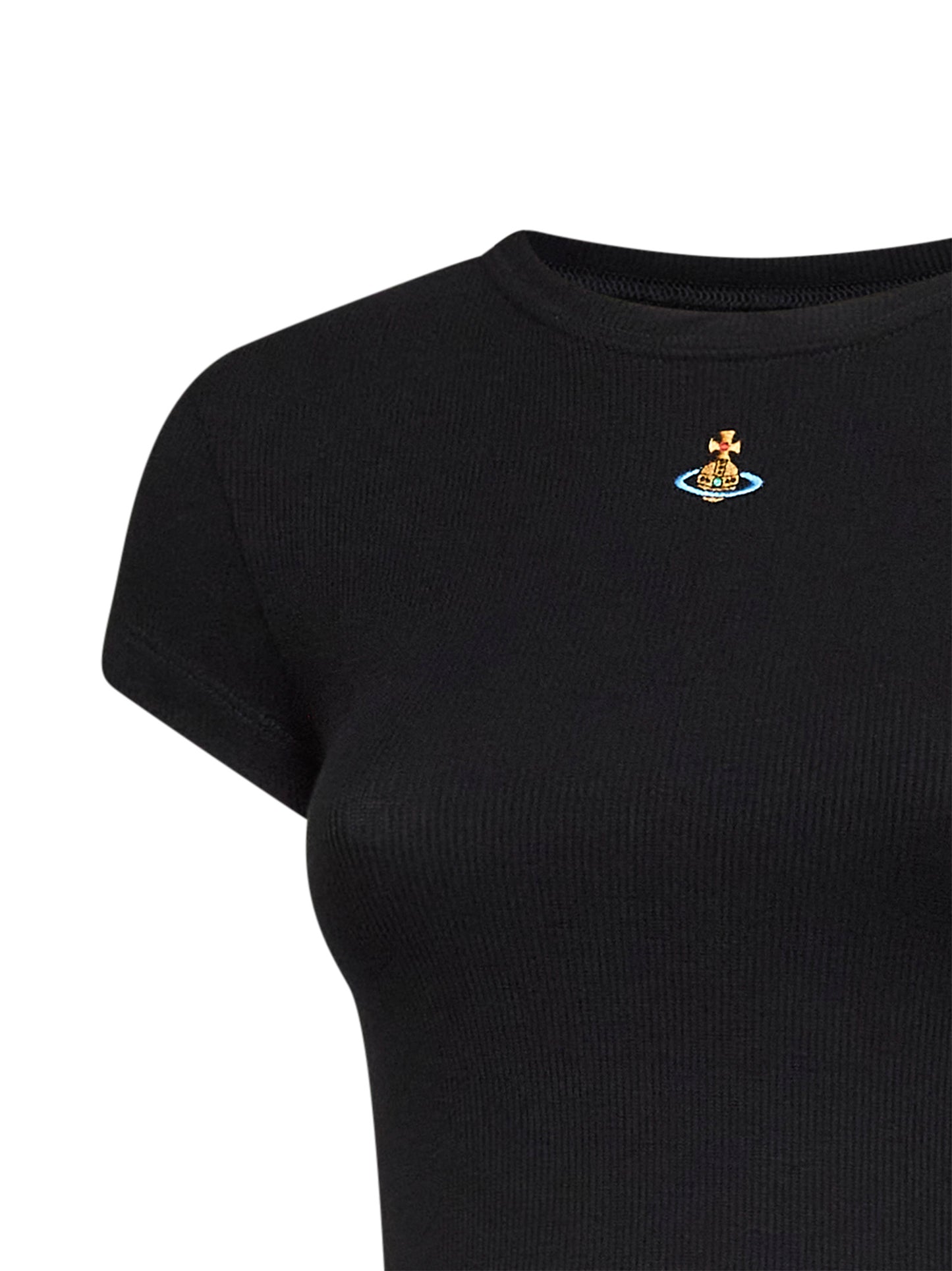 Black ribbed jersey Baby Peru cropped T-shirt