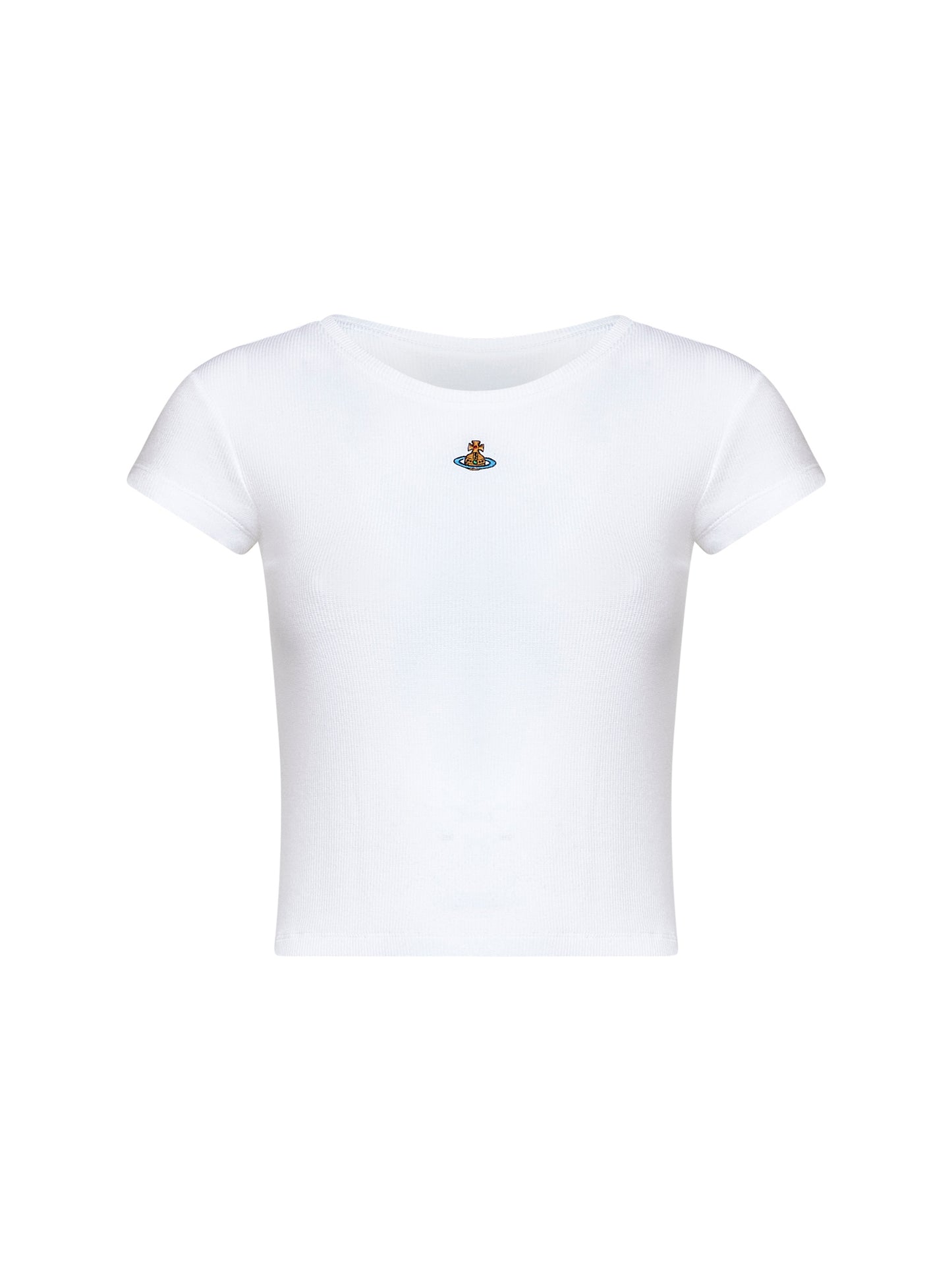 White ribbed jersey Baby Peru cropped T-shirt