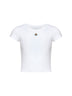 White ribbed jersey Baby Peru cropped T-shirt