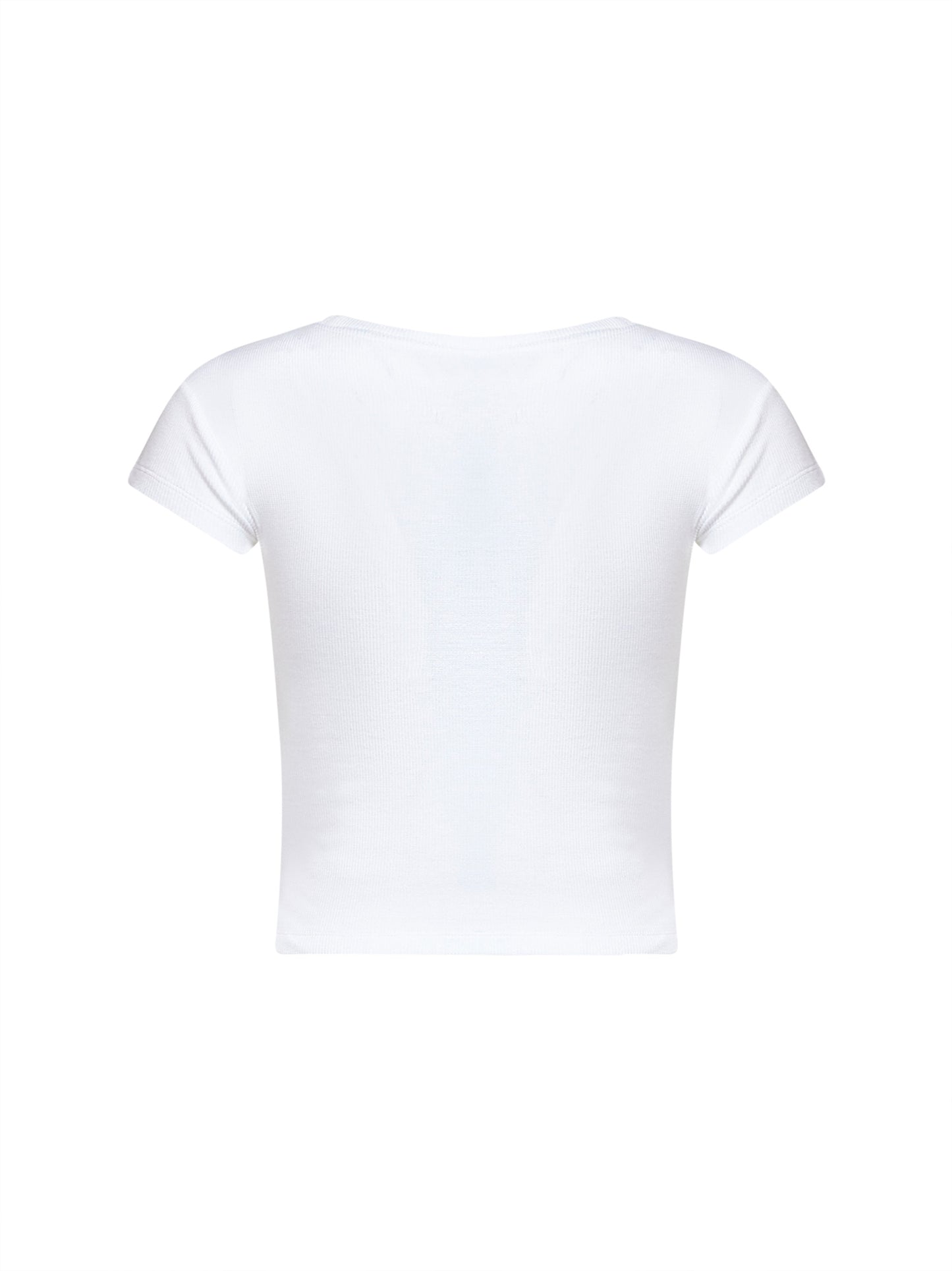 White ribbed jersey Baby Peru cropped T-shirt