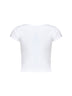 White ribbed jersey Baby Peru cropped T-shirt