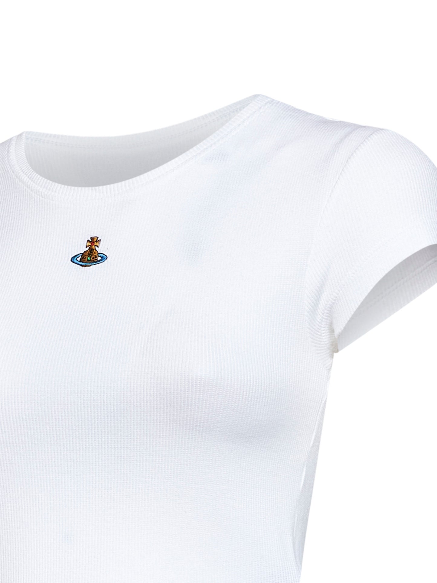 White ribbed jersey Baby Peru cropped T-shirt