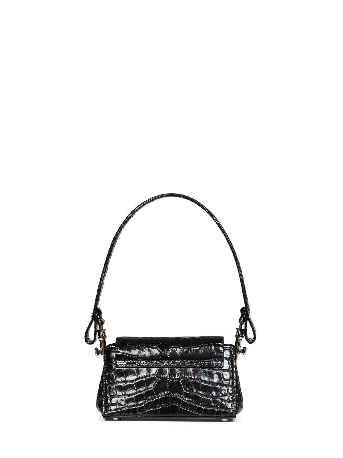 Borsa con effetto pelle di coccdrillo Hazel in nero <BR/>