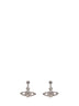 Orecchini Mini Bas Relief con cristalli color argento<BR/>