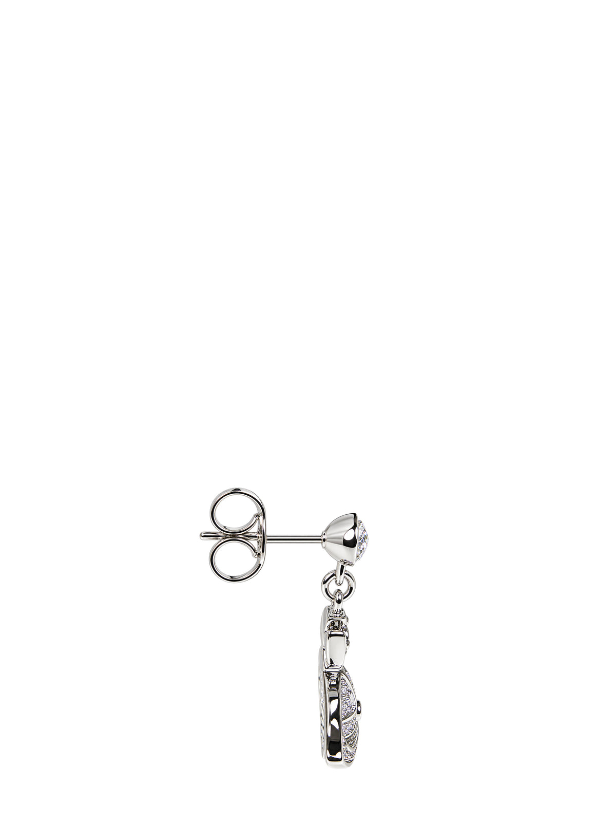 Orecchini Mini Bas Relief con cristalli color argento<BR/>
