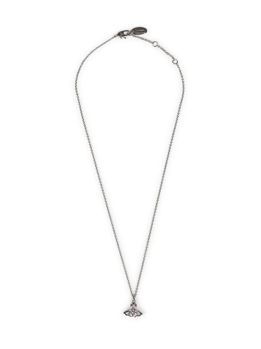 Platinum crystal-embellished metal Reina Pendant necklace