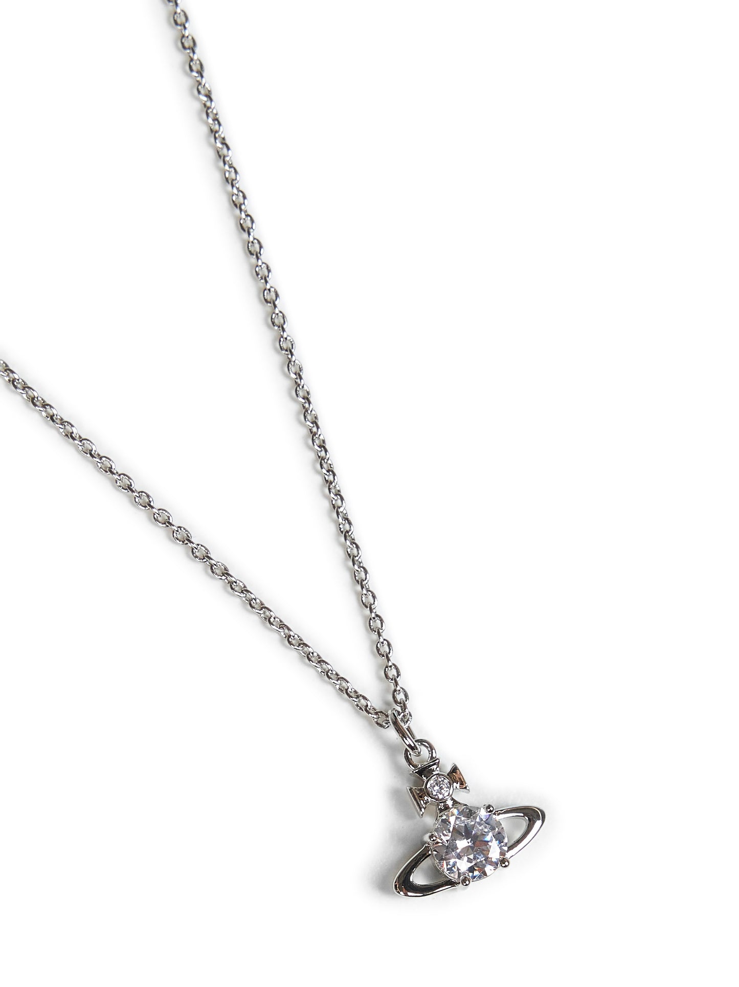 Platinum crystal-embellished metal Reina Pendant necklace