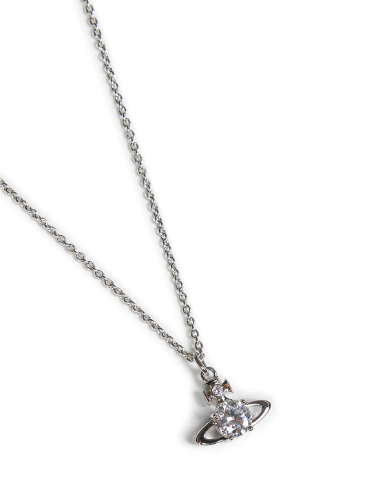 Platinum crystal-embellished metal Reina Pendant necklace