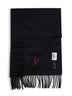 Sciarpa in lana con logo in nero<BR/>