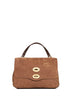 Brown tartufo di Norcia Small Postina handbag