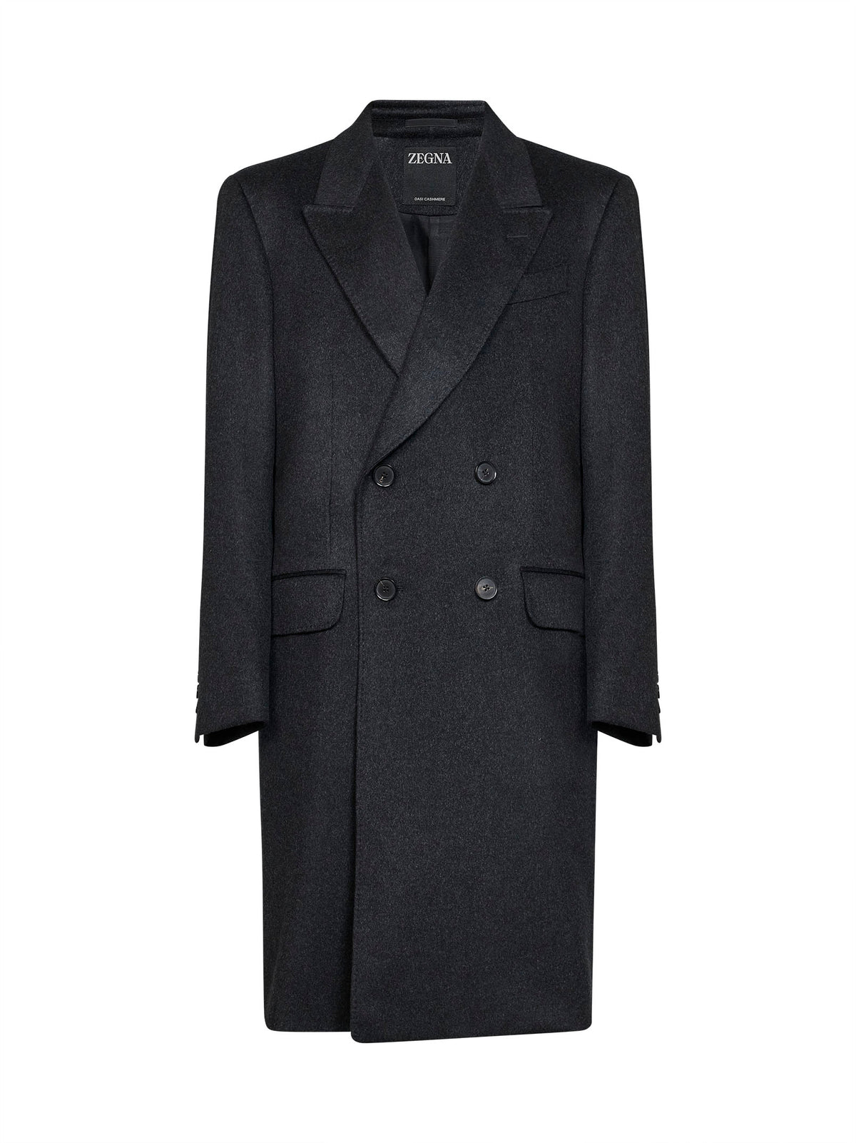 Black Oasi Cashmere Beaver double-breasted coat