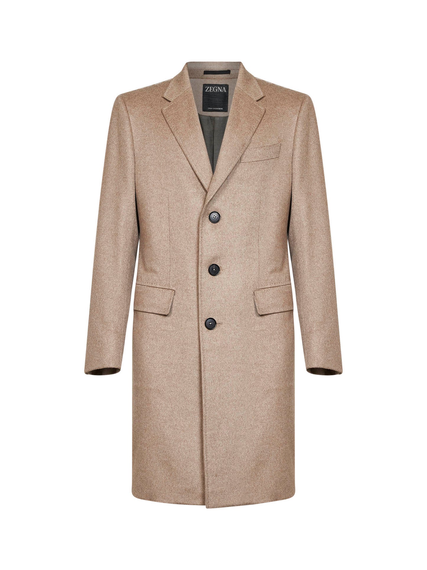 Beige Oasi Cashmere Beaver single-breasted coat