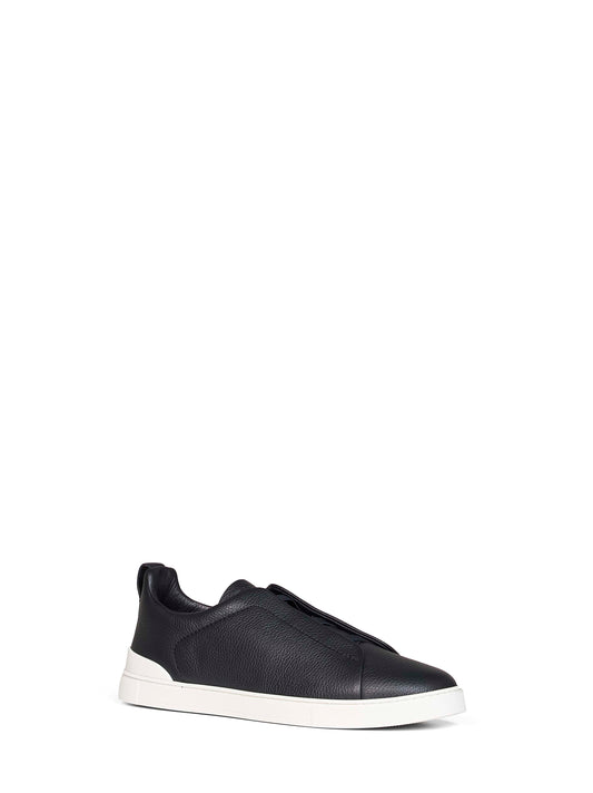 Sneaker Triple Stitch in pelle granata blu navy