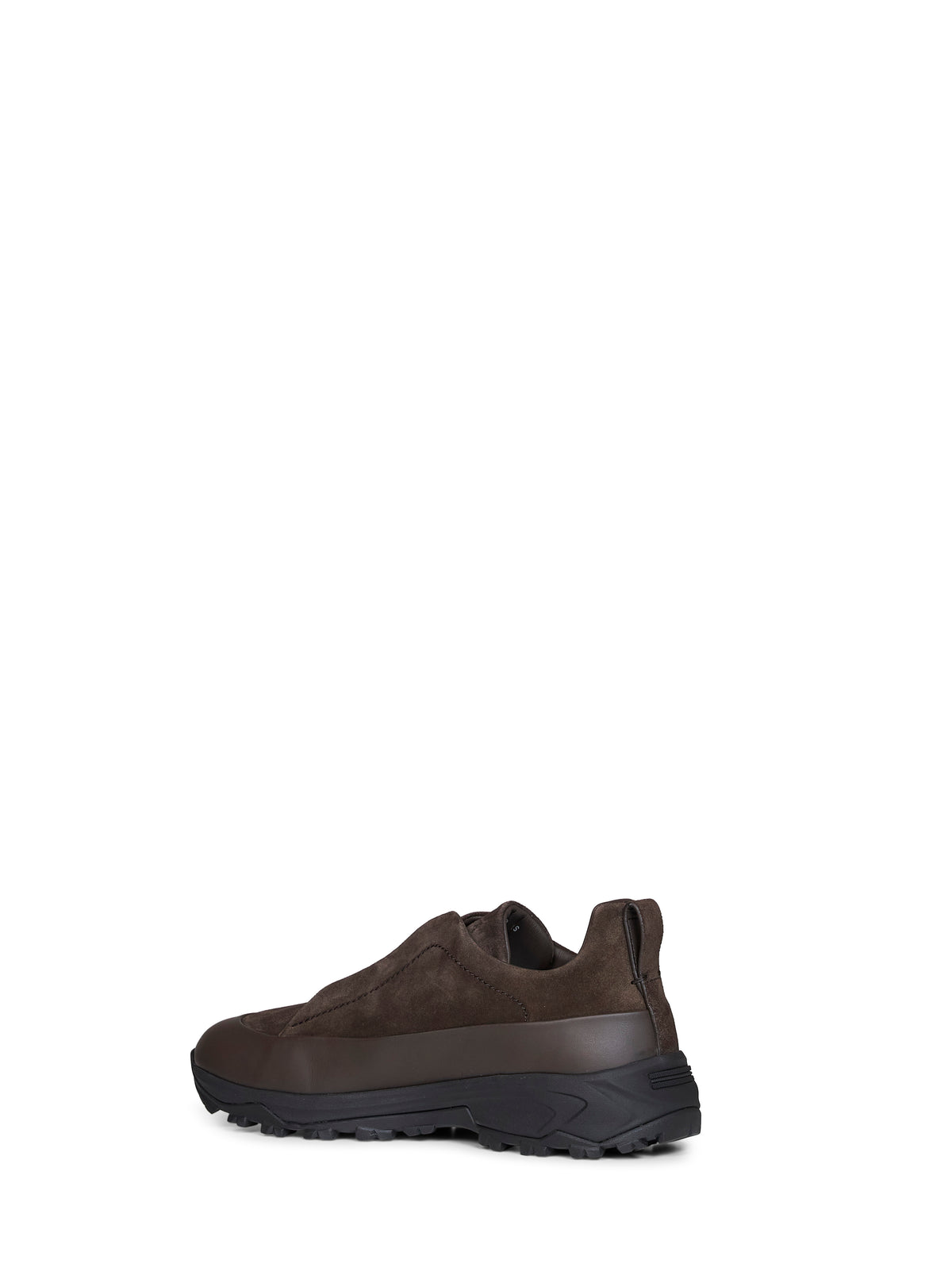 Sneakers Triple Stitch Monte in pelle e suede marrone scuro