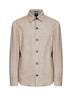 Overshirt in Donegal di cashmere e seta beige