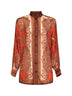 Tangerine Paisley-print silk habotai Mahon Dolman shirt