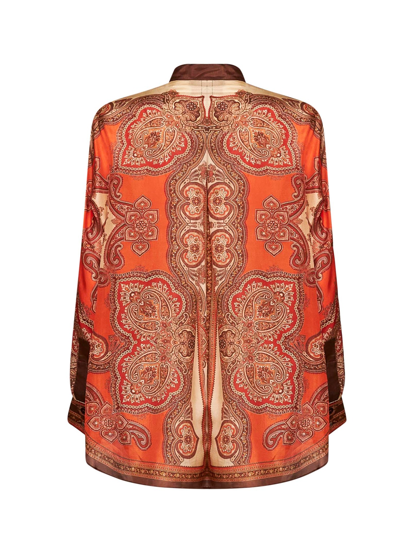 Tangerine Paisley-print silk habotai Mahon Dolman shirt