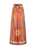 Pantaloni comodi Mahon in habotai di seta stampa Paisley mandarino <BR/>