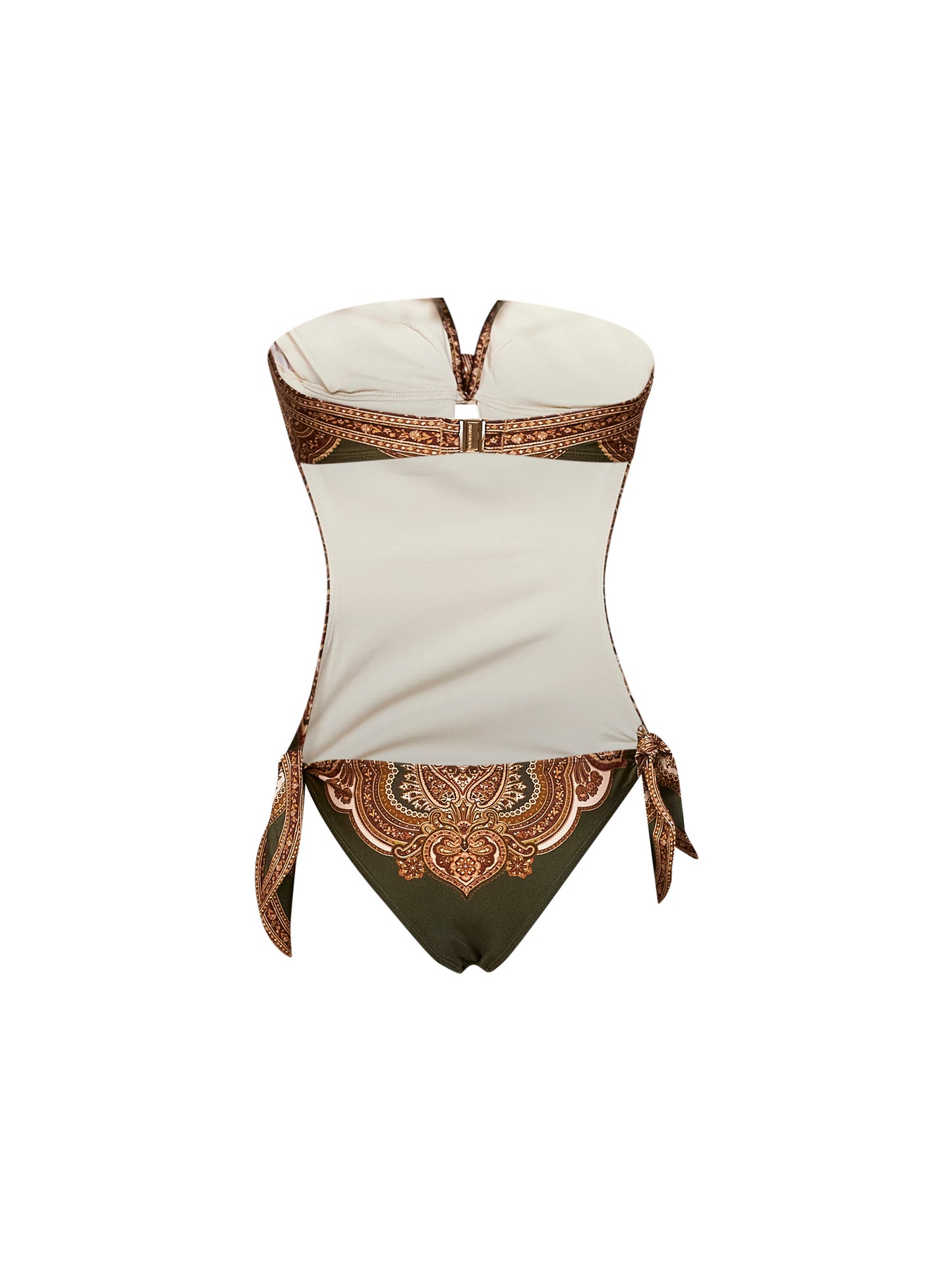 Olive Paisley-print lycra Mahon one-piece swimsuit