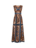 Dark blue Paisley-print silk habotai Mahon maxi dress