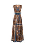 Dark blue Paisley-print silk habotai Mahon maxi dress