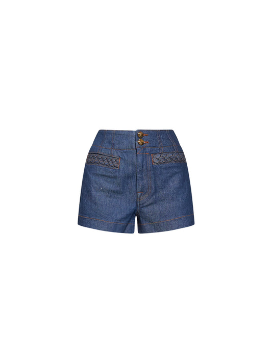 Shorts Aster in denim stretch inchiostro