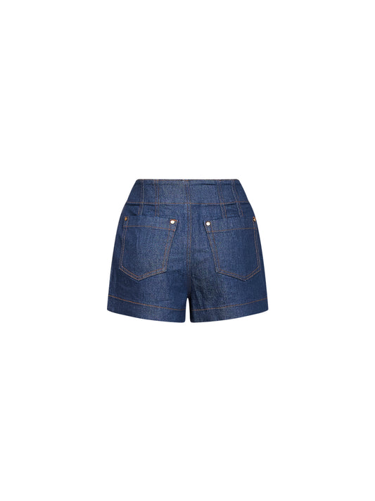 Shorts Aster in denim stretch inchiostro