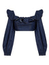 Ink denim Aster cropped frill top