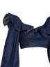 Ink denim Aster cropped frill top